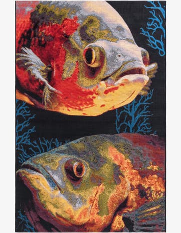 5' 3 x 8' Easy-Clean Coastal Indoor / Outdoor Rug