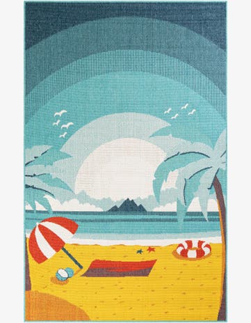 5' x 8' Easy-Clean Coastal Indoor / Outdoor Rug