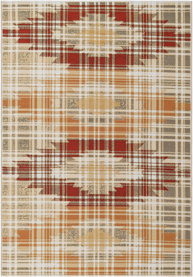 Detail image of 5' 3 x 7' 7 Easy-Clean Modern Indoor / Outdoor Rug