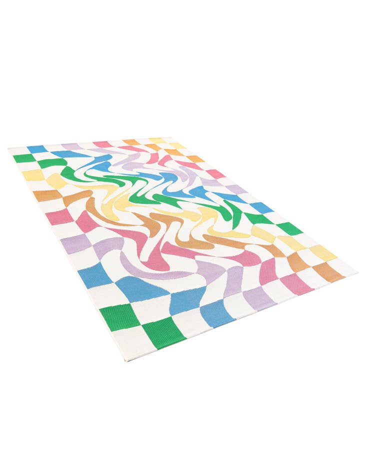 Detail image of 5' 3 x 7' 6 Easy-Clean Modern Indoor / Outdoor Rug