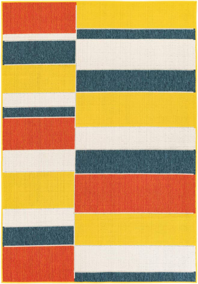 Detail image of 5' 3 x 7' 6 Easy-Clean Modern Indoor / Outdoor Rug