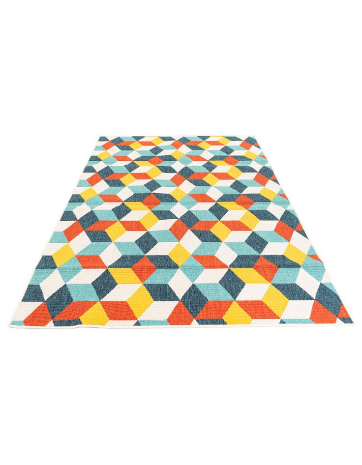 Detail image of 5' 3 x 7' 6 Washable Modern Indoor / Outdoor Rug