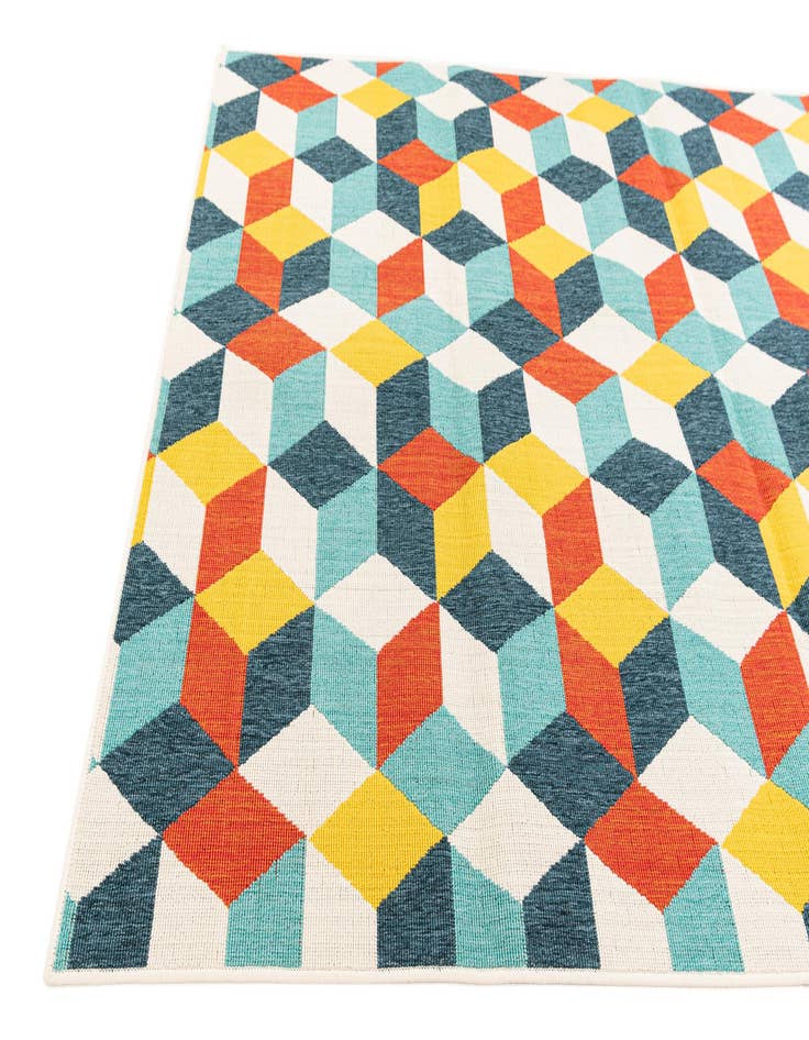 Detail image of 5' 3 x 7' 6 Washable Modern Indoor / Outdoor Rug