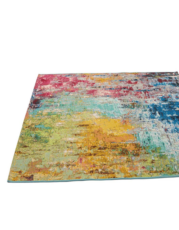 Detail image of 5' 3 x 7' 8  Washable Modern Indoor / Outdoor Rug