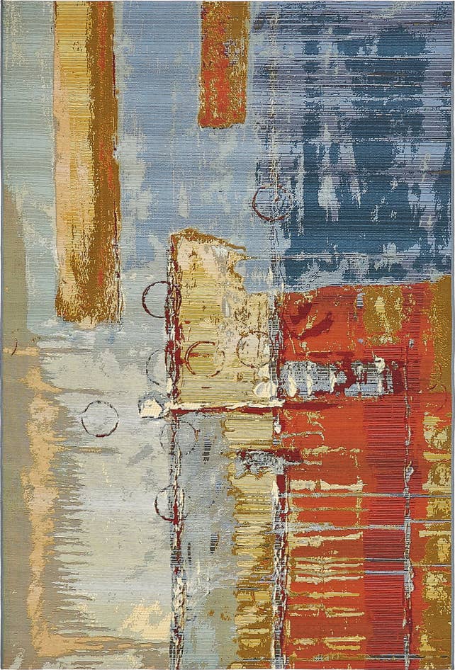 Detail image of 5' 3 x 8' Easy-Clean Modern Indoor / Outdoor Rug