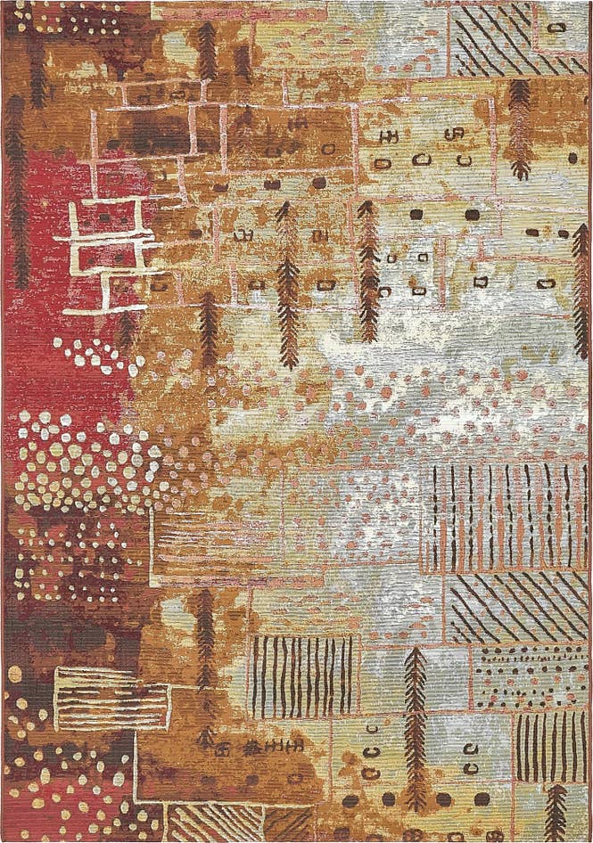 Detail image of 5' 3 x 8' Easy-Clean Modern Indoor / Outdoor Rug