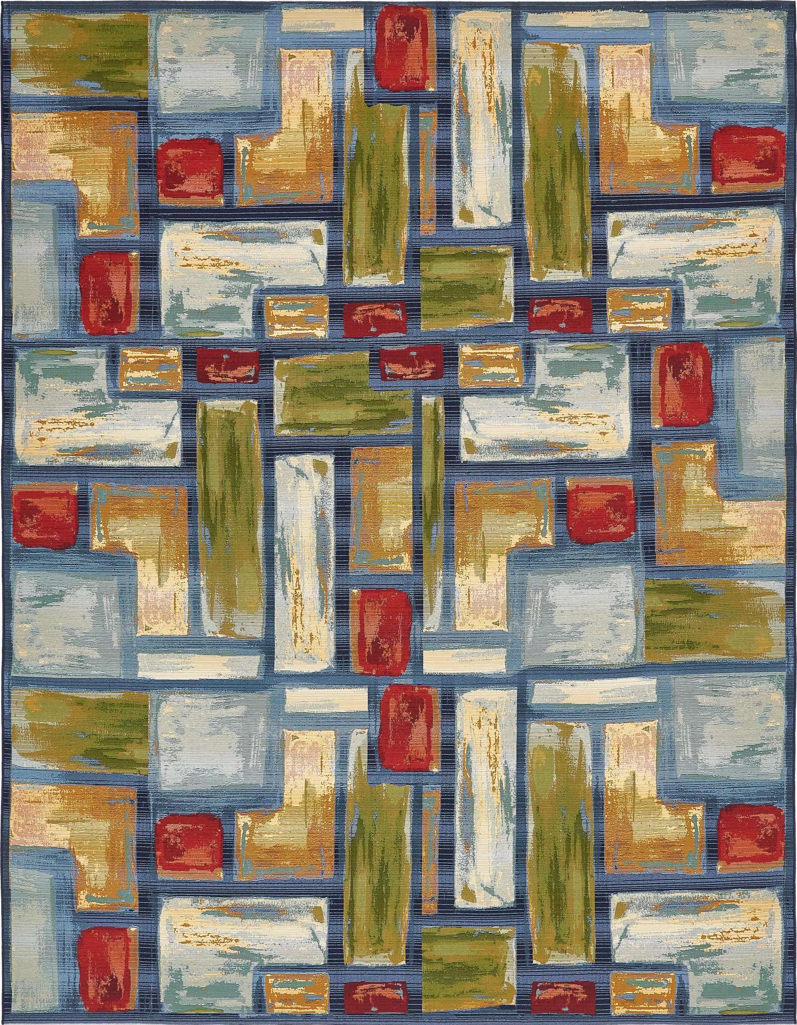10' x 12' 2 Easy-Clean Modern Indoor / Outdoor Rug