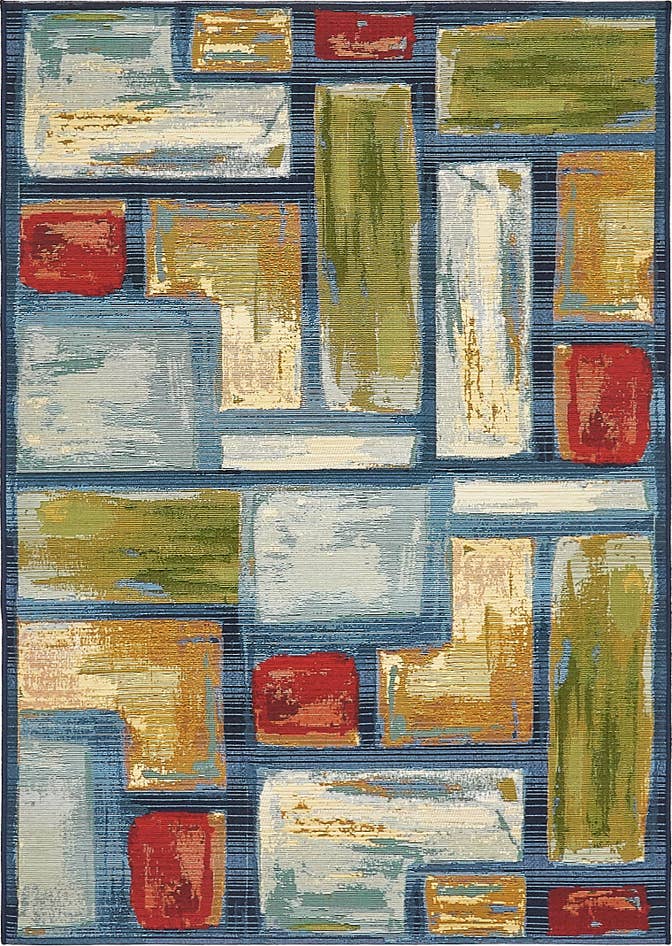 Detail image of 4' x 6' Easy-Clean Modern Indoor / Outdoor Rug