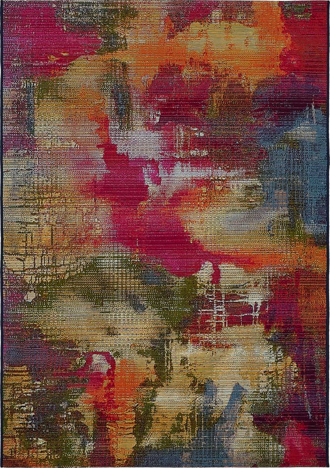 Detail image of 4' x 6' Easy-Clean Modern Indoor / Outdoor Rug