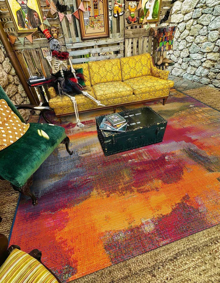 Detail image of 10' x 13'  Washable Modern Indoor / Outdoor Rug