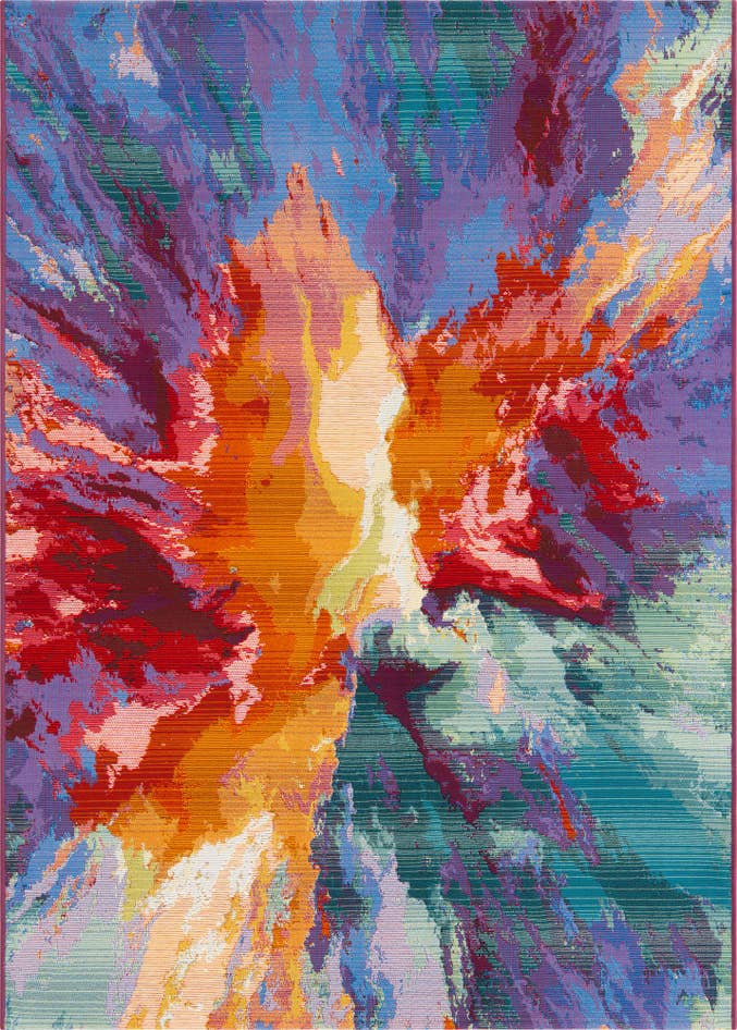 Detail image of 4' x 6' Easy-Clean Modern Indoor / Outdoor Rug