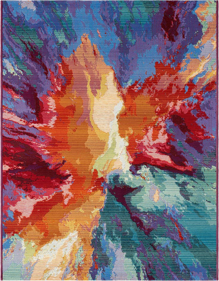 Detail image of 3' 3 x 5' 3 Easy-Clean Modern Indoor / Outdoor Rug