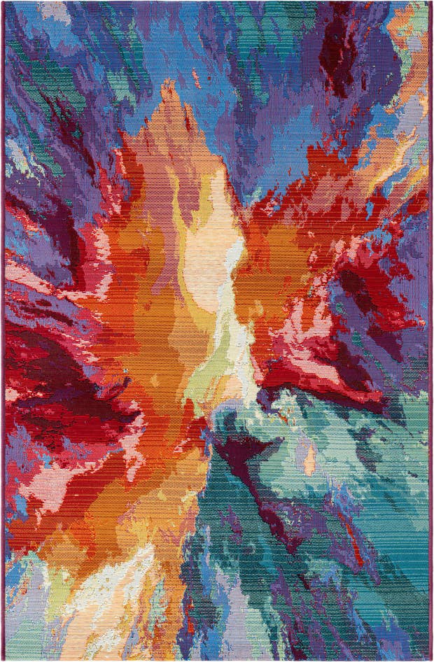 Detail image of 3' 3 x 5' 3 Easy-Clean Modern Indoor / Outdoor Rug