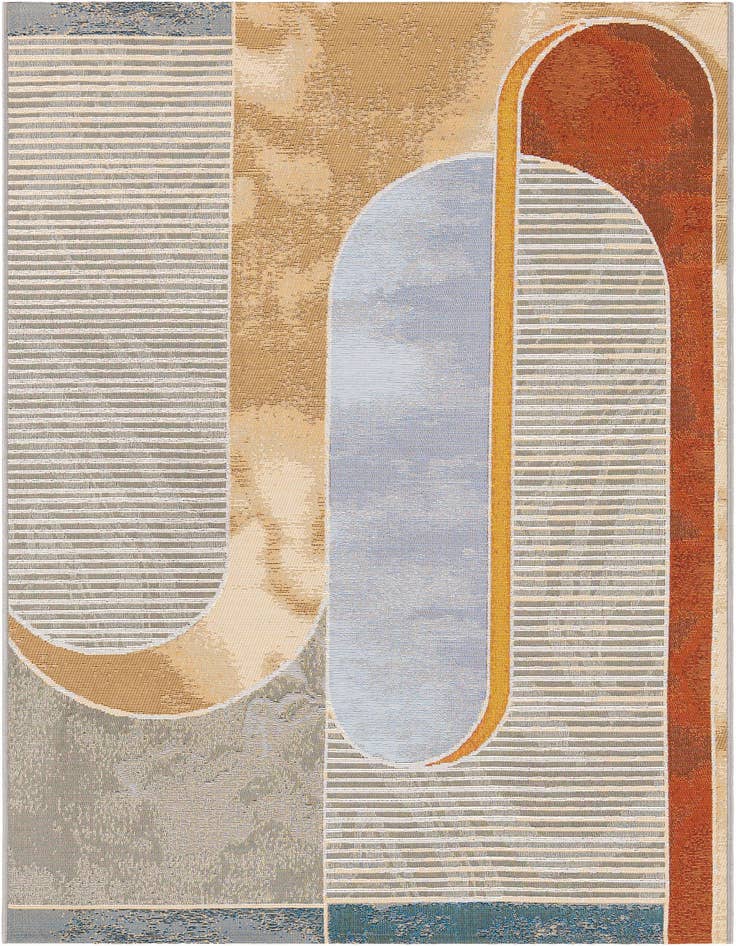 Detail image of 4' 1 x 6' 1 Easy-Clean Modern Indoor / Outdoor Rug