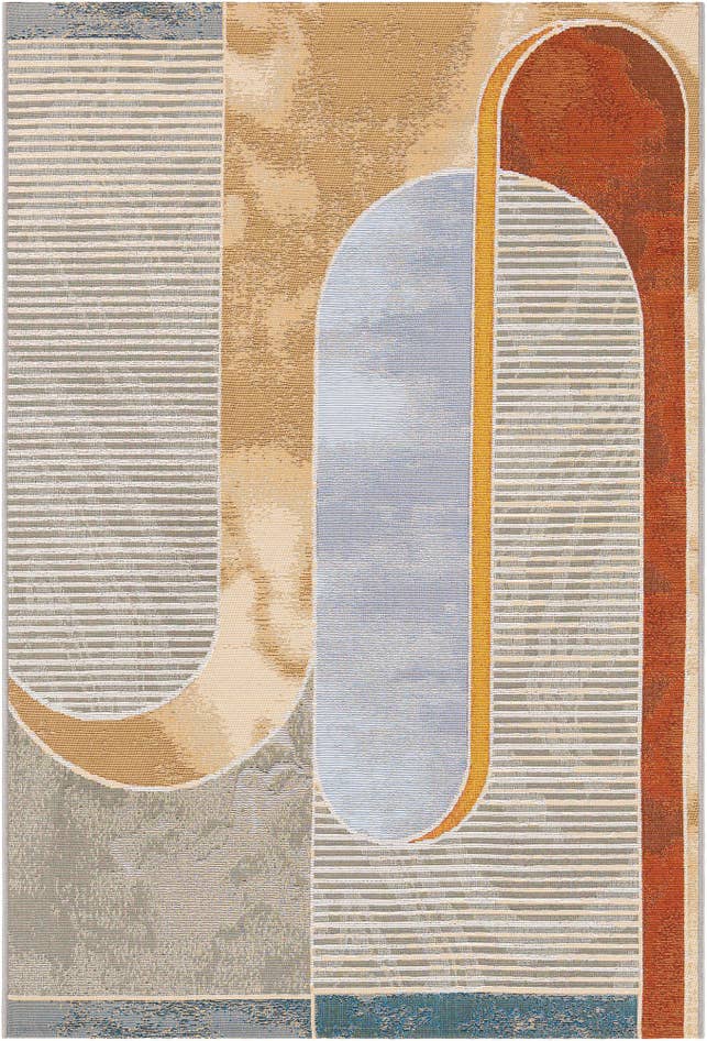 Detail image of 4' 1 x 6' 1 Easy-Clean Modern Indoor / Outdoor Rug