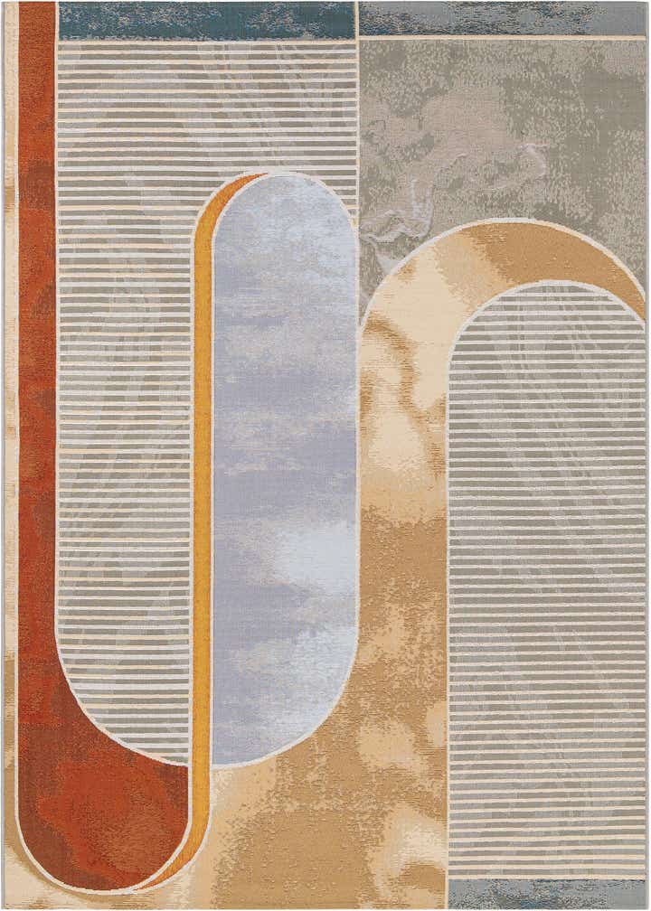 6' 1 x 9' Easy-Clean Modern Indoor / Outdoor Rug