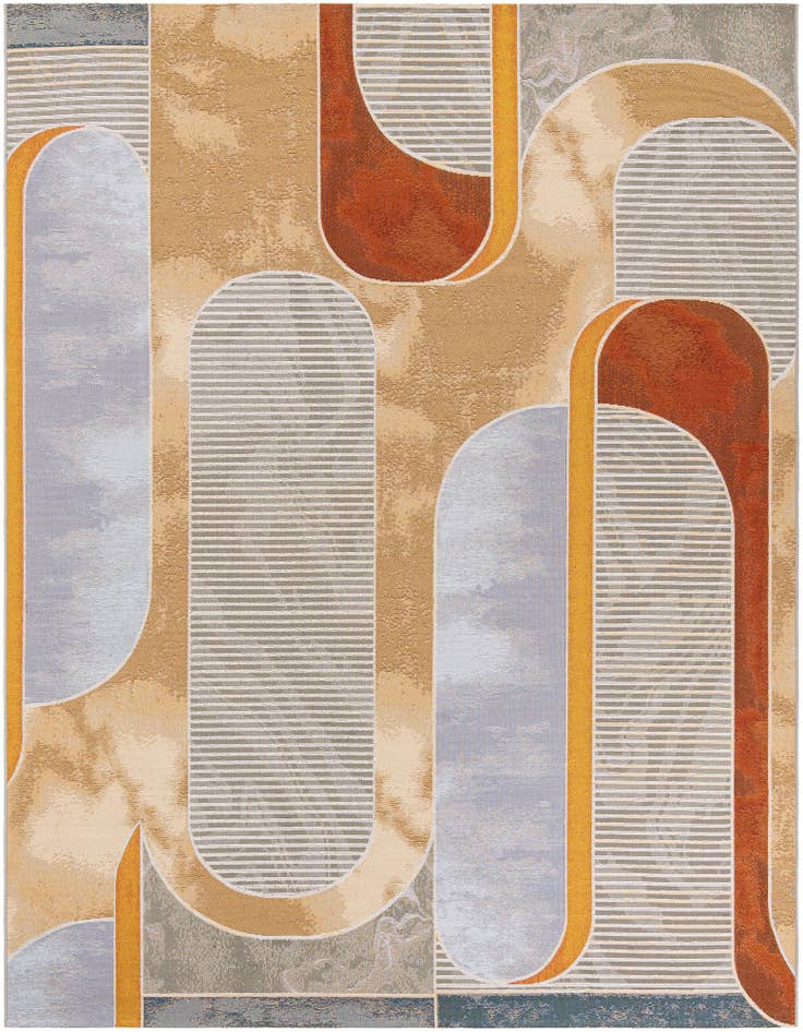 Detail image of 7' 10 x 10' Easy-Clean Modern Indoor / Outdoor Rug