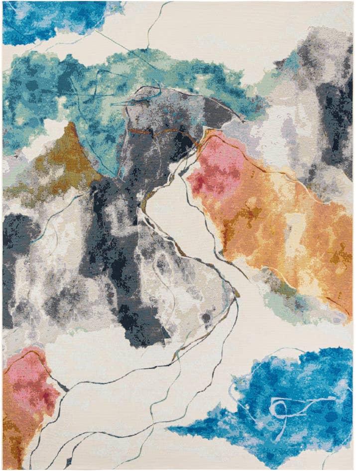 Detail image of 9' x 12' Easy-Clean Modern Indoor / Outdoor Rug