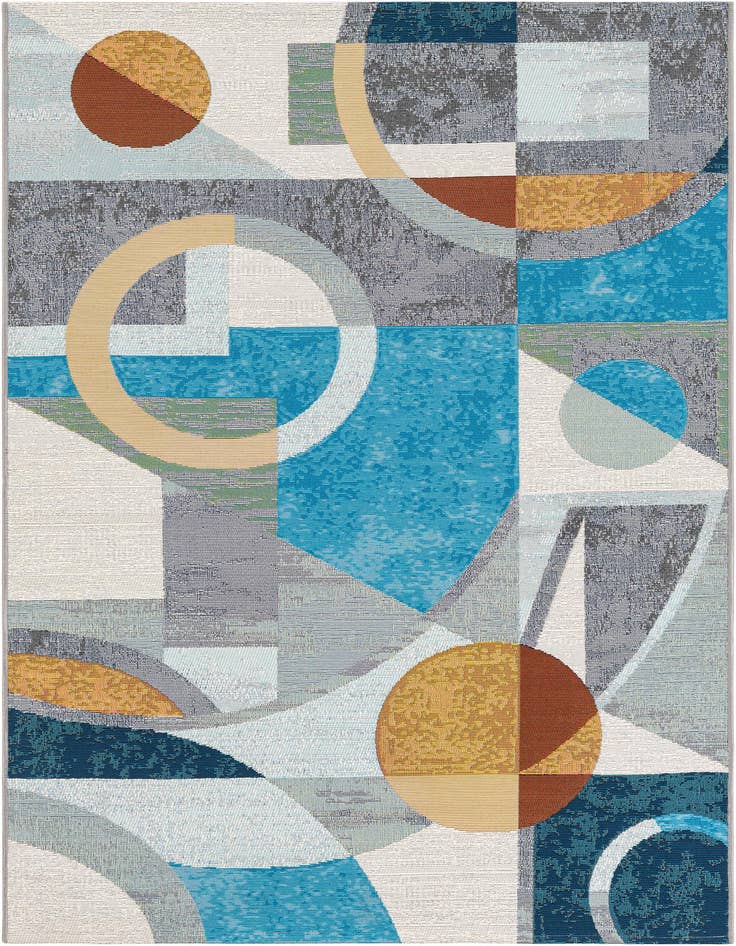 Detail image of 4' 1 x 6' 1 Easy-Clean Modern Indoor / Outdoor Rug
