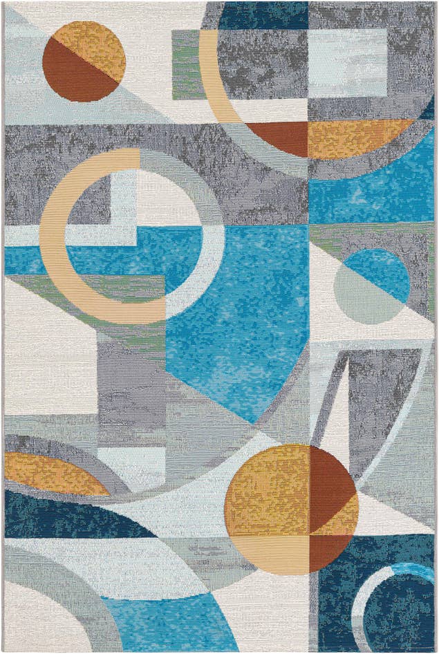 Detail image of 4' 1 x 6' 1 Easy-Clean Modern Indoor / Outdoor Rug
