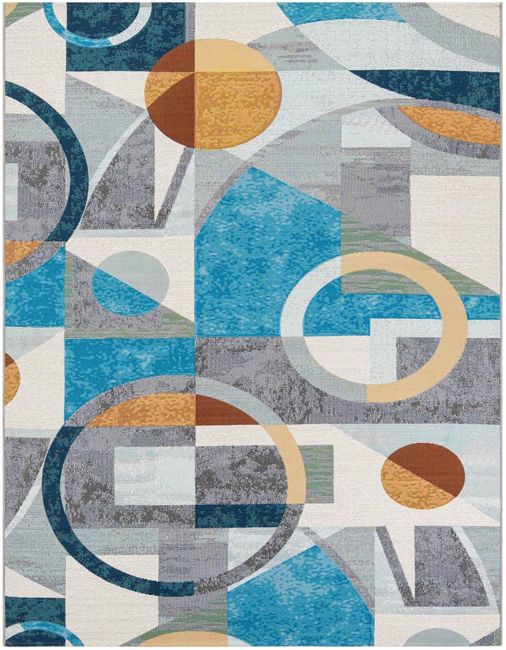 Detail image of 6' 1 x 9' Easy-Clean Modern Indoor / Outdoor Rug