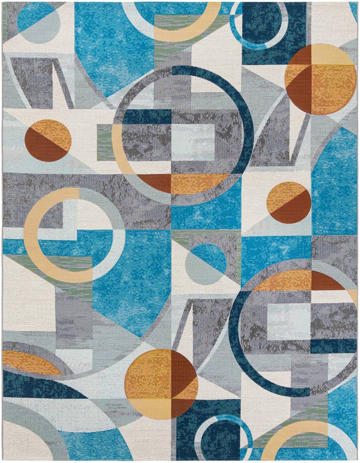 Detail image of 7' 10 x 10' Easy-Clean Modern Indoor / Outdoor Rug