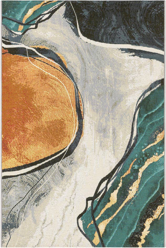 Detail image of 4' 1 x 6' 1 Easy-Clean Modern Indoor / Outdoor Rug