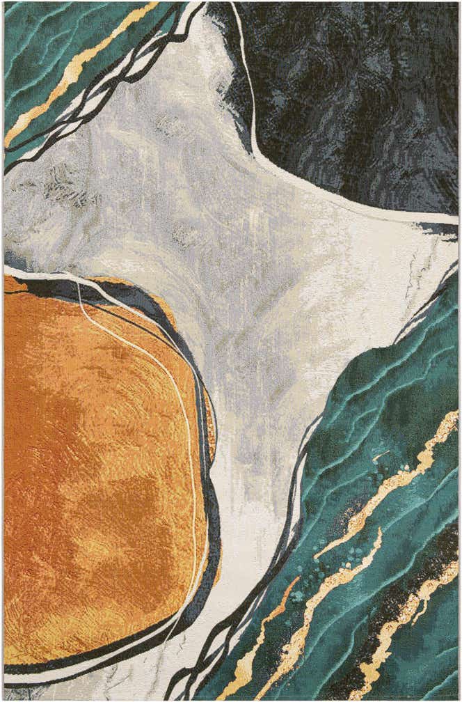 6' 1 x 9' Easy-Clean Modern Indoor / Outdoor Rug