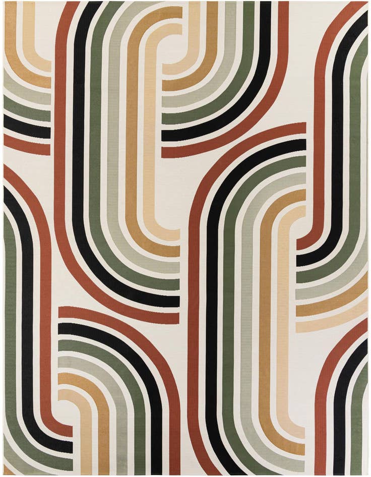 Detail image of 10' x 14' Easy-Clean Modern Indoor / Outdoor Rug