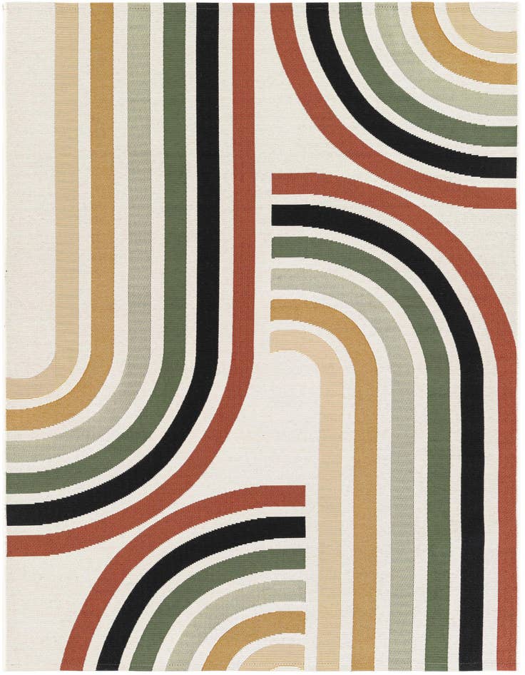 Detail image of 4' x 6' Easy-Clean Modern Indoor / Outdoor Rug