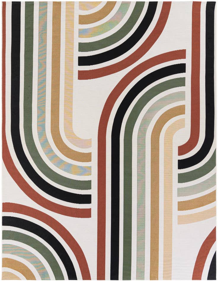 Detail image of 7' 10 x 10' Easy-Clean Modern Indoor / Outdoor Rug