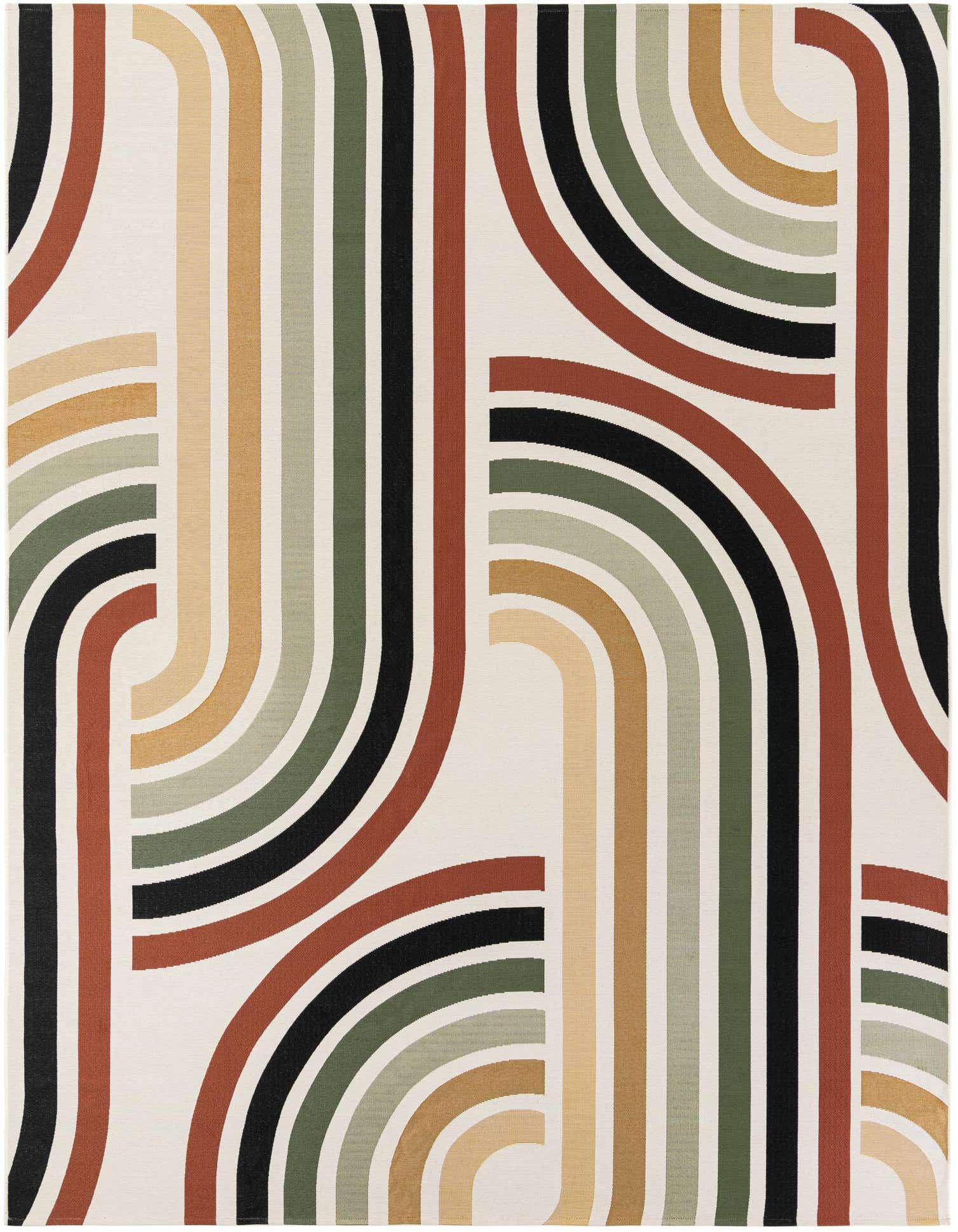9' x 12' Easy-Clean Modern Indoor / Outdoor Rug