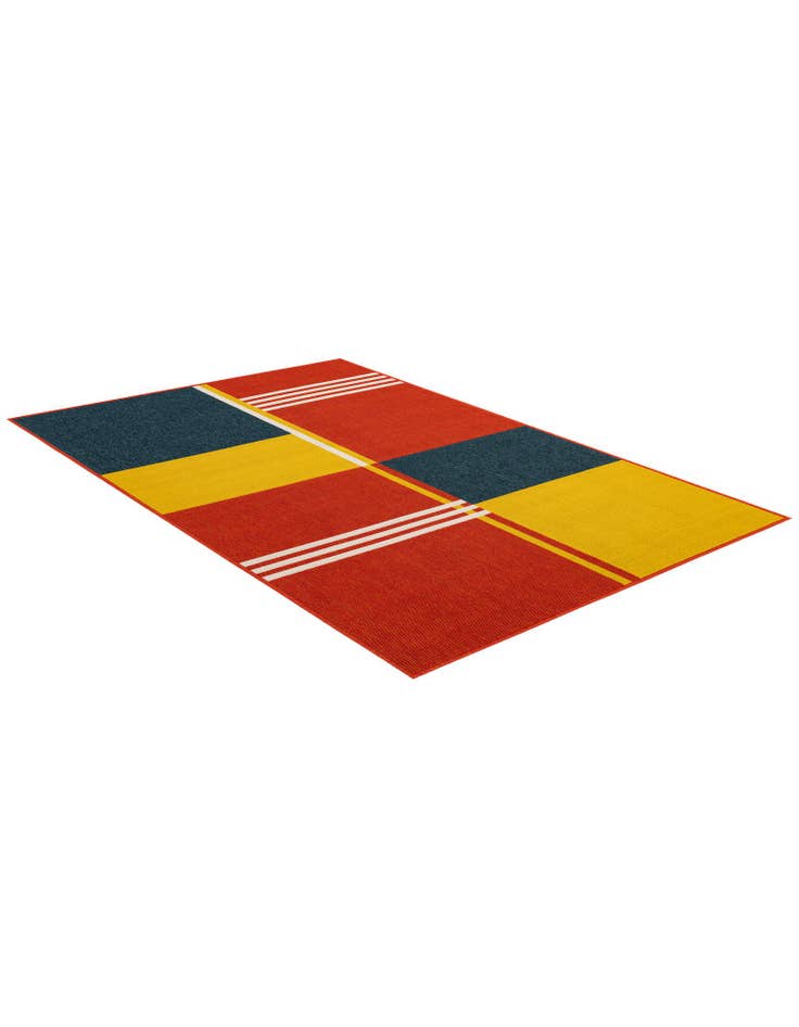 Detail image of 4' x 6' Easy-Clean Modern Indoor / Outdoor Rug