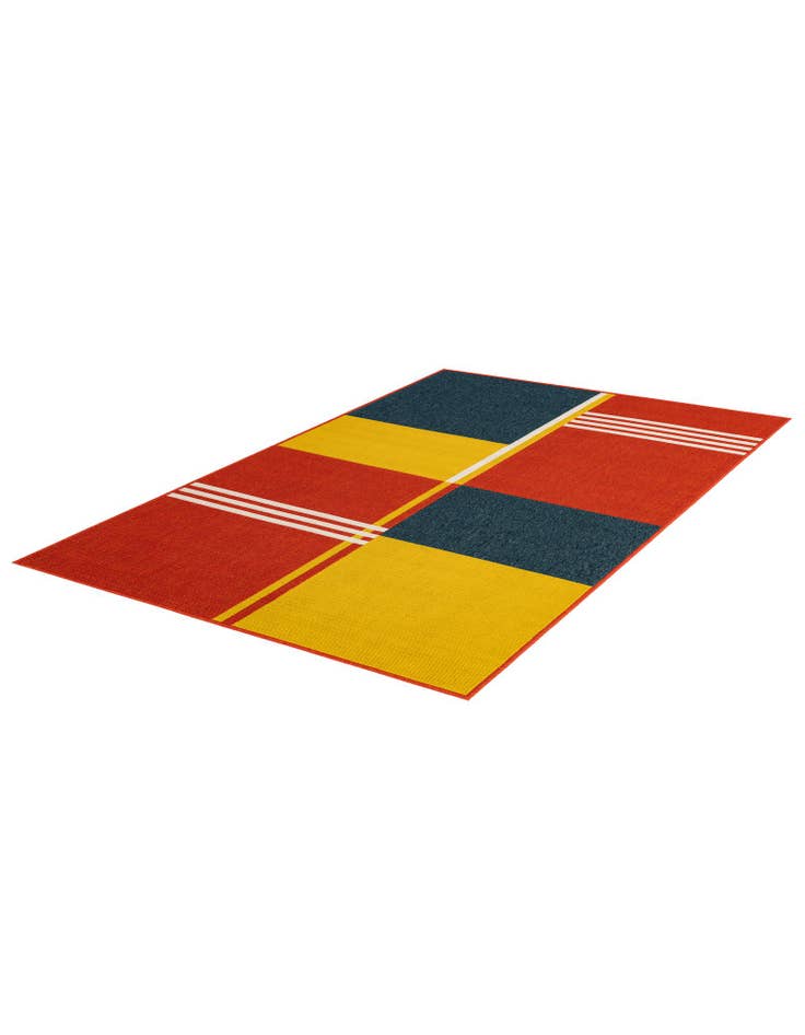 Detail image of 4' x 6'  Washable Modern Indoor / Outdoor Rug