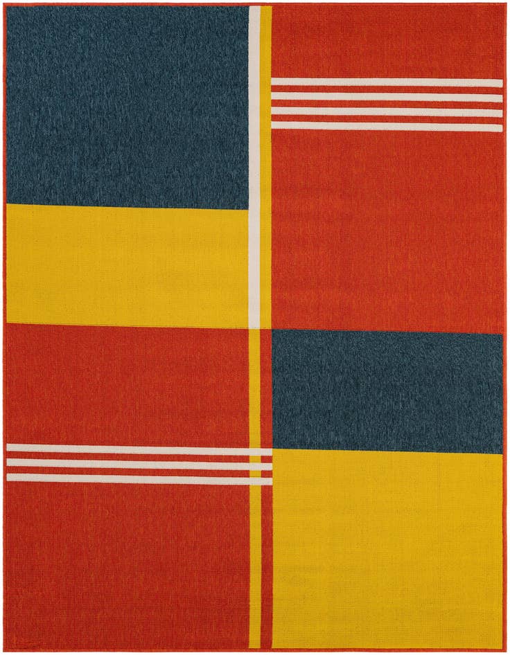 Detail image of 5' 3 x 8' Easy-Clean Modern Indoor / Outdoor Rug