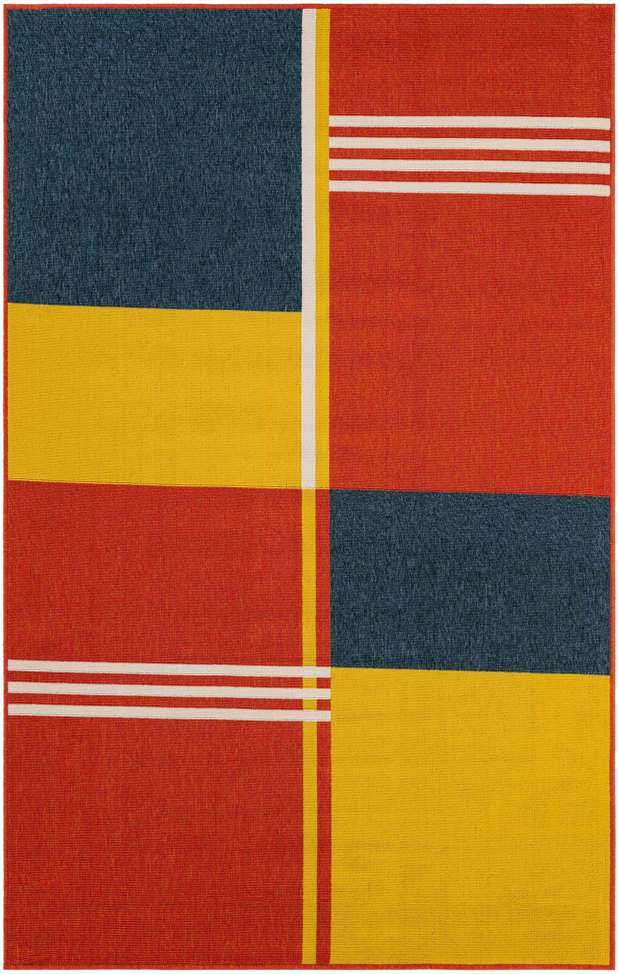 5' 3 x 8' Easy-Clean Modern Indoor / Outdoor Rug