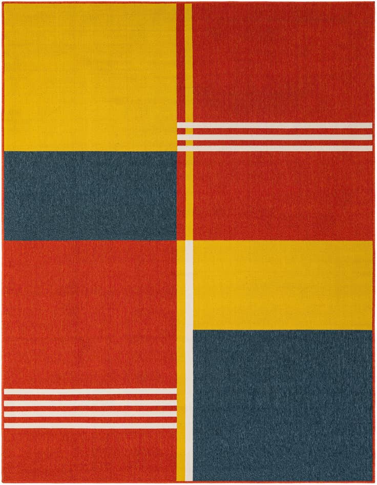 Detail image of 6' x 9' Easy-Clean Modern Indoor / Outdoor Rug