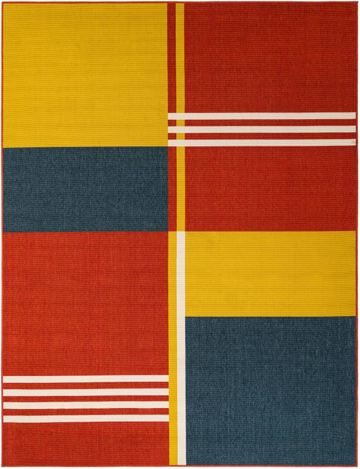 Detail image of 7' 10 x 10' Easy-Clean Modern Indoor / Outdoor Rug