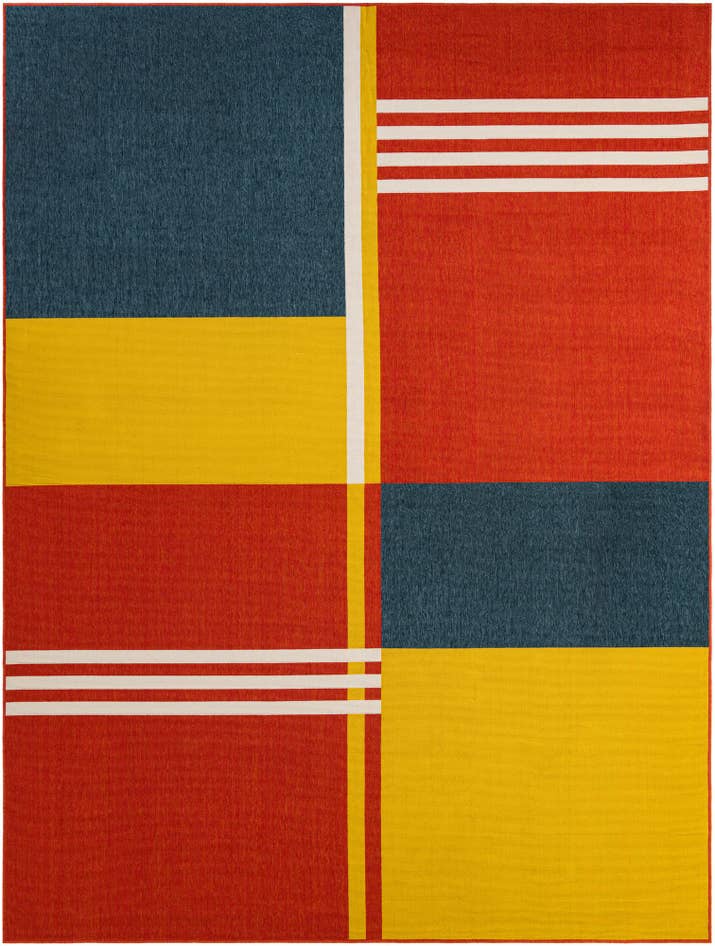 Detail image of 9' x 12' Easy-Clean Modern Indoor / Outdoor Rug