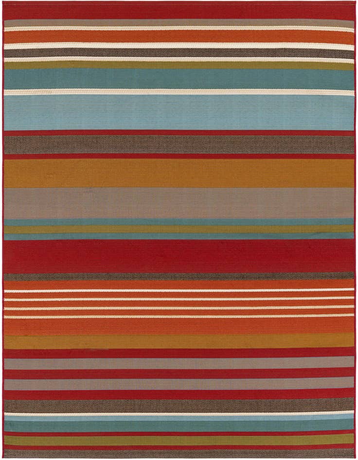 Detail image of 5' 3 x 8' Easy-Clean Modern Indoor / Outdoor Rug