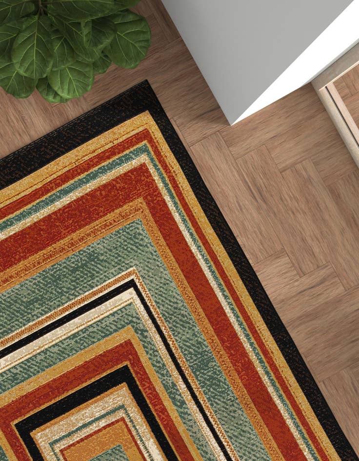 Detail image of 4' x 6'  Washable Modern Indoor / Outdoor Rug