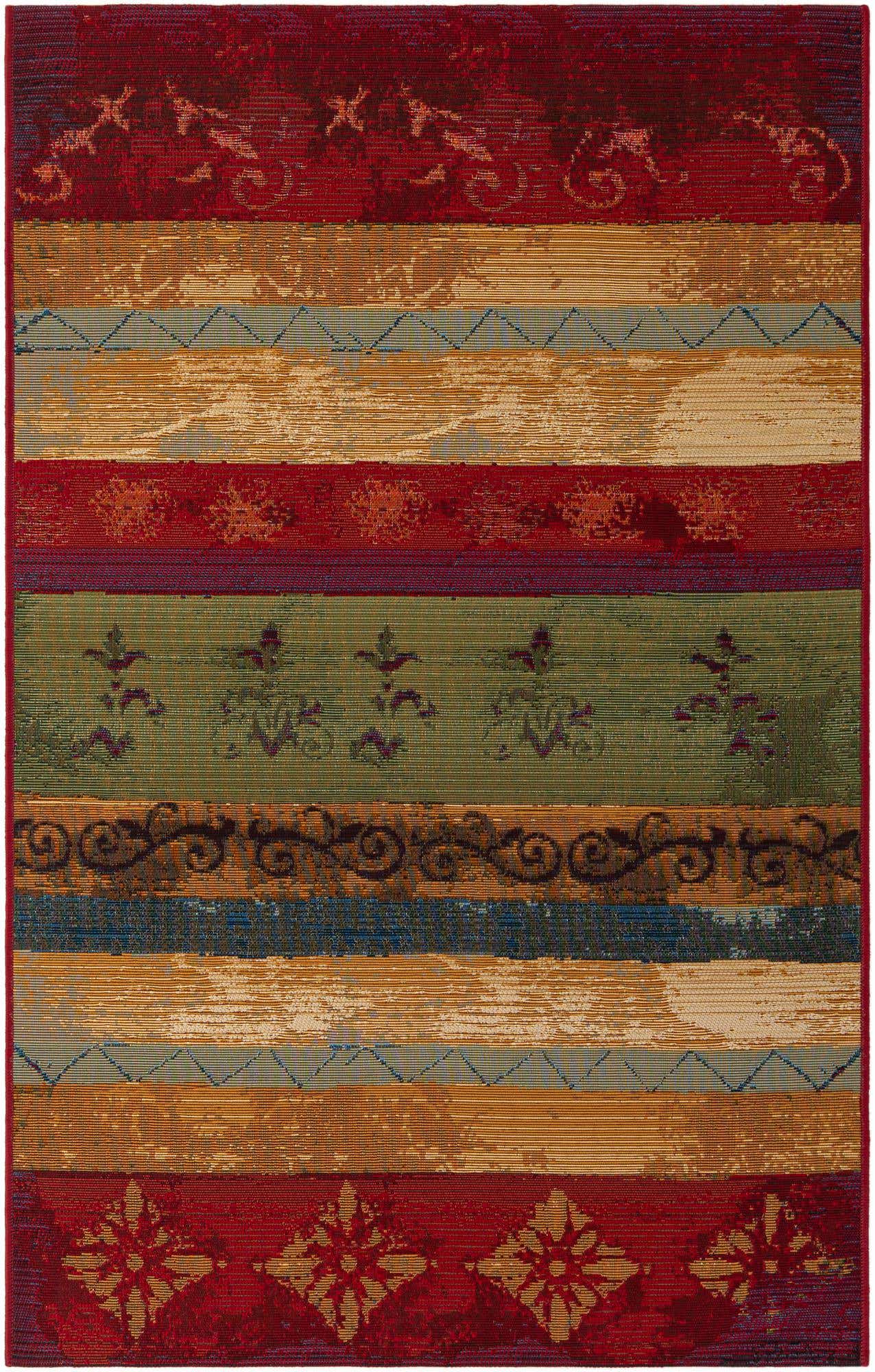 3' 3 x 5' 3 Easy-Clean Modern Indoor / Outdoor Rug