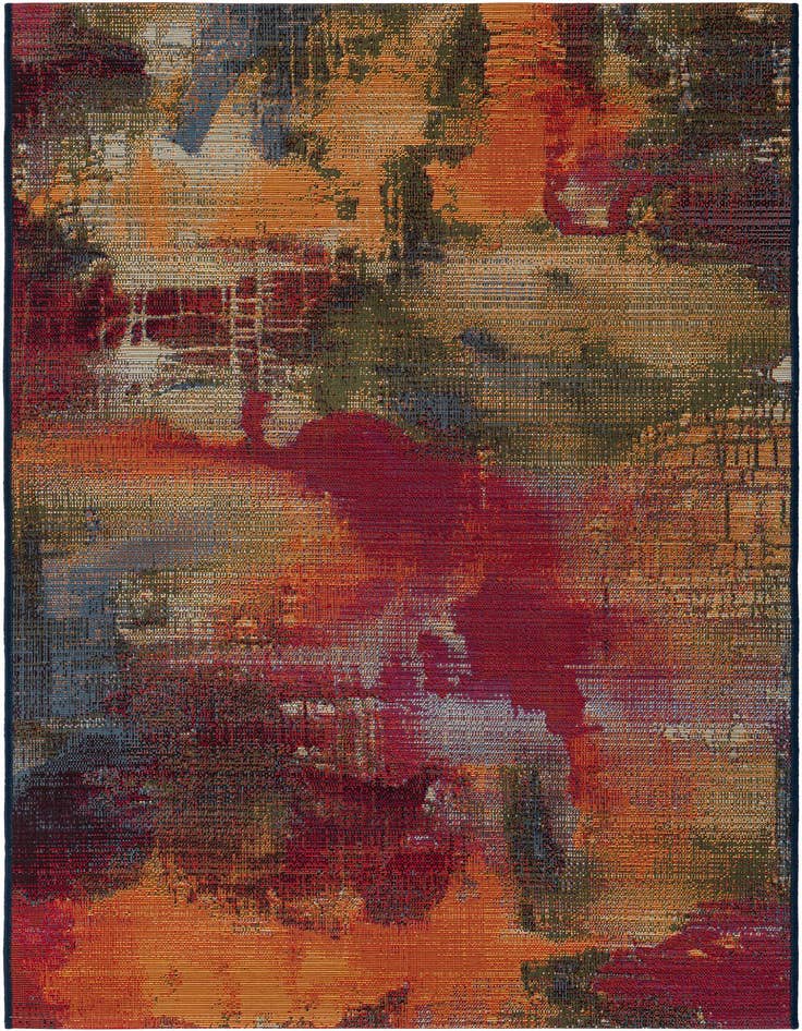 Detail image of 3' 3 x 5' 3 Easy-Clean Modern Indoor / Outdoor Rug