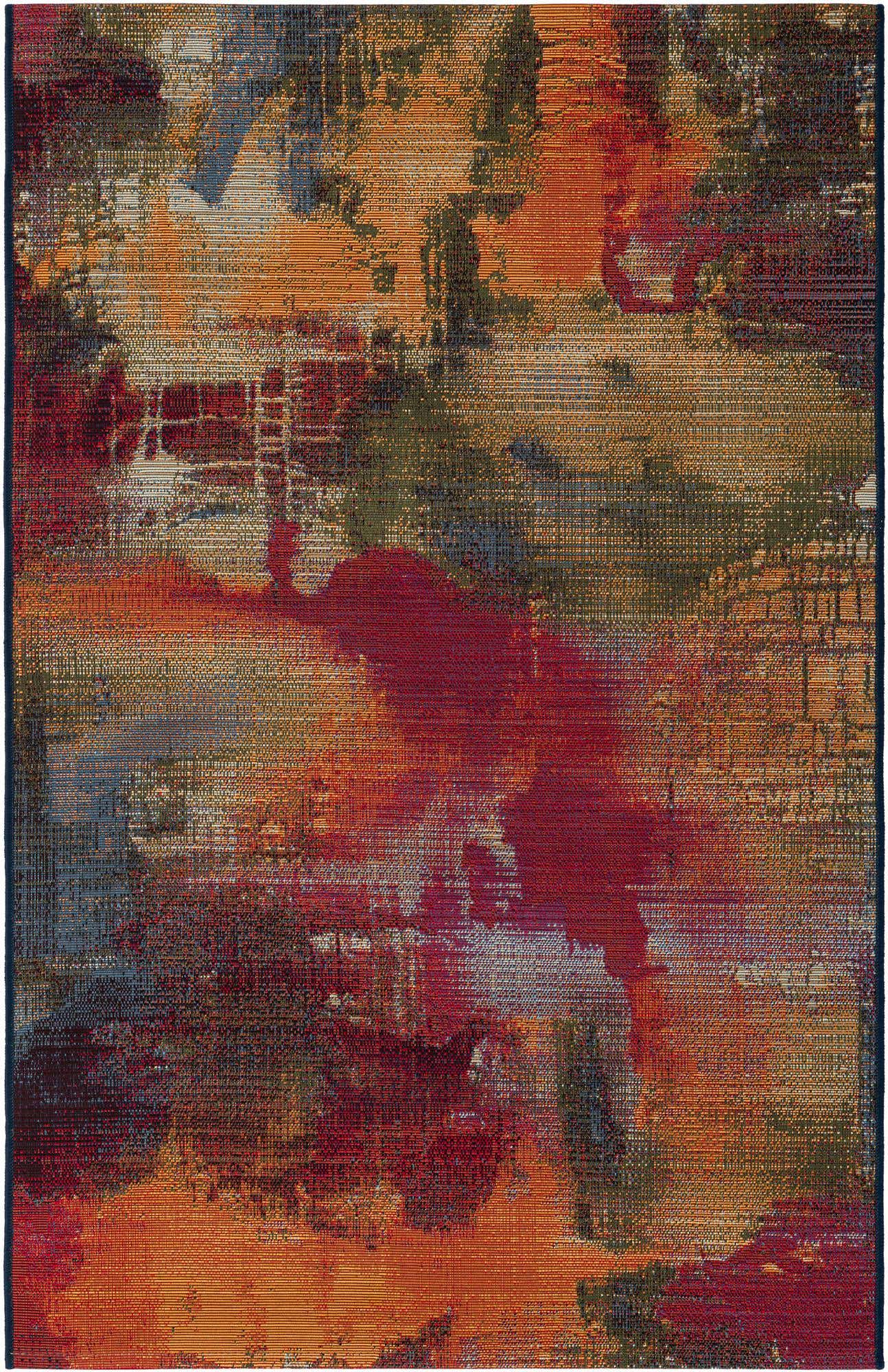 3' 3 x 5' 3 Easy-Clean Modern Indoor / Outdoor Rug