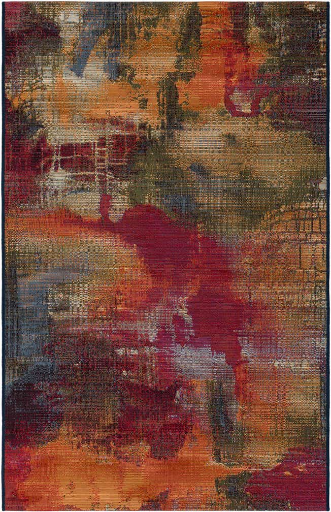 3' 3 x 5' 3 Easy-Clean Modern Indoor / Outdoor Rug