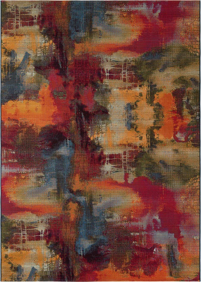Detail image of 7' x 10' Easy-Clean Modern Indoor / Outdoor Rug