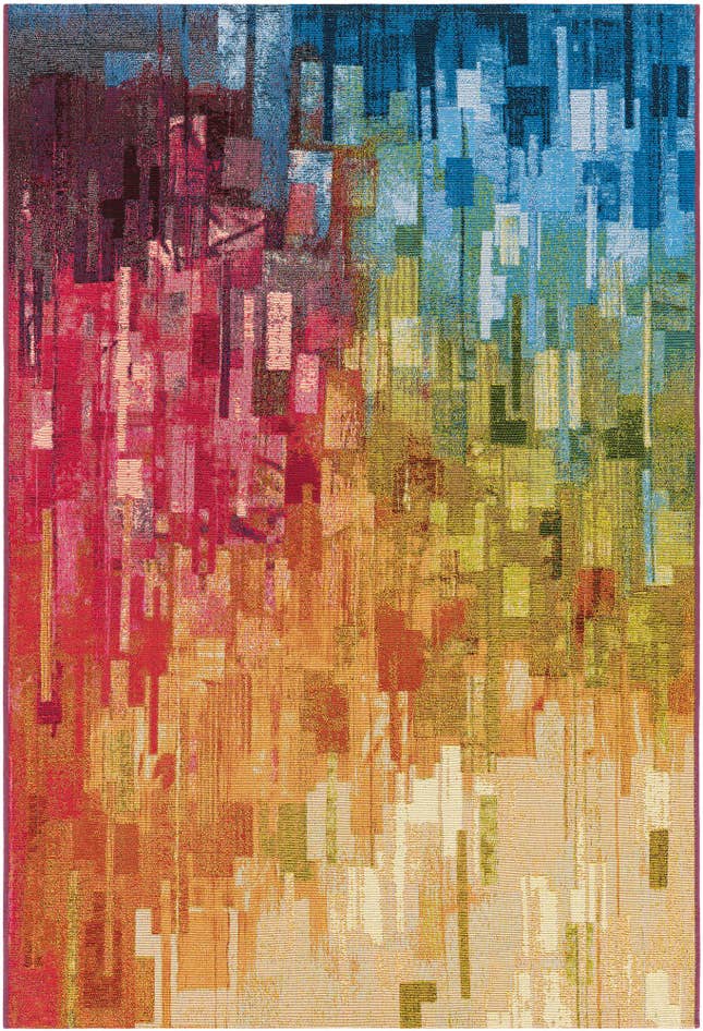 Detail image of 3' 3 x 5' 3 Easy-Clean Modern Indoor / Outdoor Rug