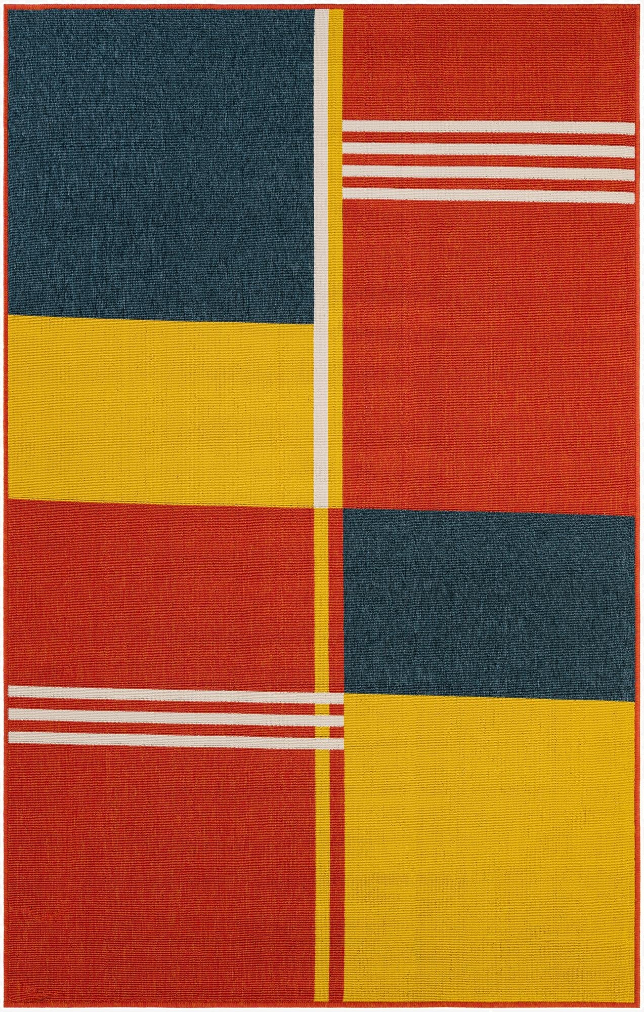 5' 3 x 8'  Washable Modern Indoor / Outdoor Rug