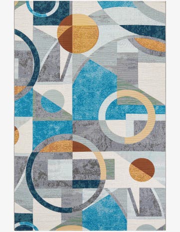 6' 1 x 9' Easy-Clean Modern Indoor / Outdoor Rug