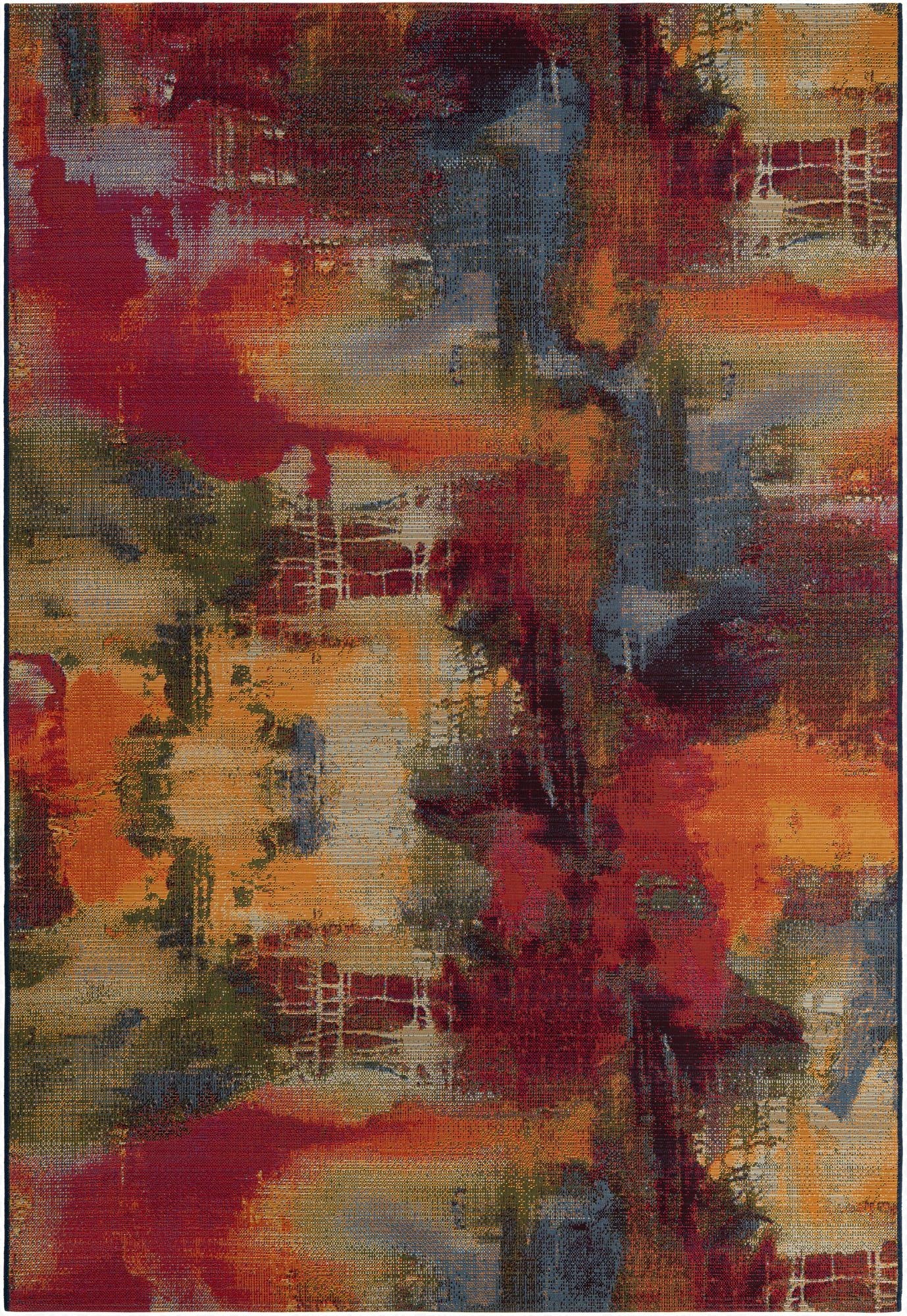 Primary image  6' x 9'  Washable Modern Indoor / Outdoor Rug